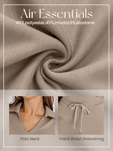 Women's Casual 2 Piece Sweatsuit Set - Camel Medium