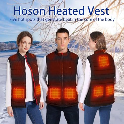 Large Heated Vest for Men Women - Lightweight Electric Jacket with 9 Heating Zones