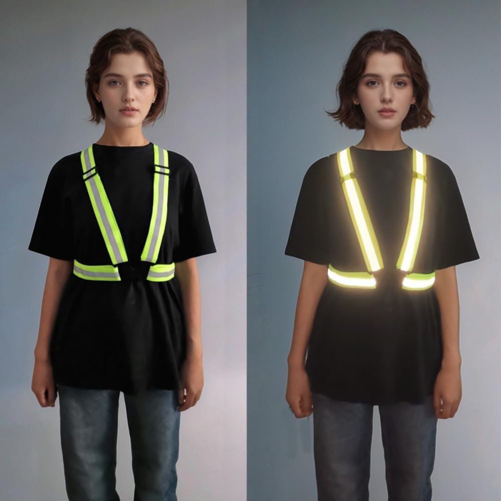 Skiennix Adjustable Reflective Safety Vest - 360° Visibility for Cycling & Construction