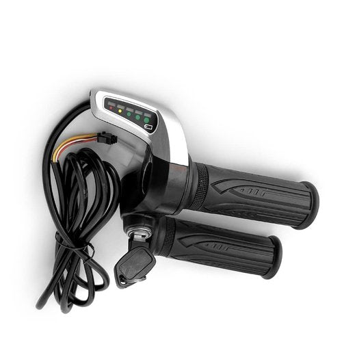 L-faster 24V/36V/48V Bike Throttle Grip Scooter Voltage Indicator Power Key Locker Accelerator (36V)