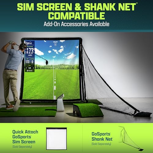 7 ft Golf Practice Net Elite - Steel Frame Hitting Net for Golfers - Black