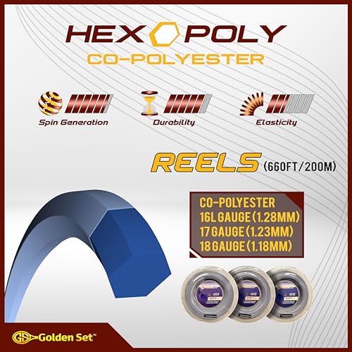 Golden Set Hex Poly Polyester String Reel 660ft 16L Silver for String Instruments
