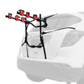 DOONARCES Car Bicycle Rack 3-Bike, Vehicle Trunk Mount Bike Rack F Frame Foldable Bicycle Carrier Holder for Most Cars SUV Sedan Hatchback Minivan, 88lbs Load, Black+Red