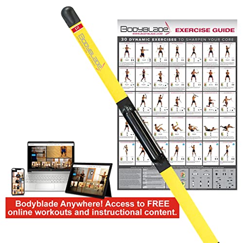Bodyblade CXT Kit Yellow - Functional Resistance Training Tool with Wall Chart