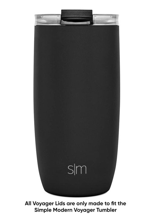 Simple Modern Voyager Tumbler Replacement Lid | Reusable Insulated Flip Lid | Clear