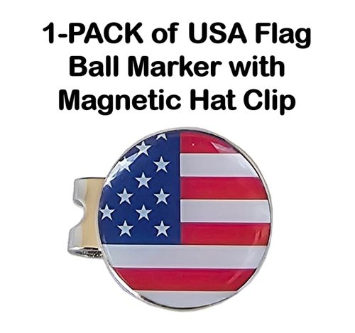 Scale Wear Design USA Flag Magnetic Golf Ball Marker with Hat Clip Holder for Golf Gloves Hats Bags Caps Visor Belt Mens Womens Adult Gift (4)