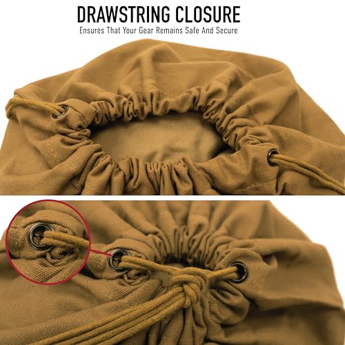 Durable Canvas Barracks Bag for Travel & Field Use - 18x27 Coyote Brown