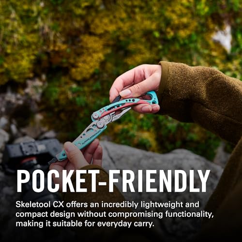 Leatherman Skeletool CX 7-in-1 Multi-Tool, Lightweight EDC - Paradise Blue