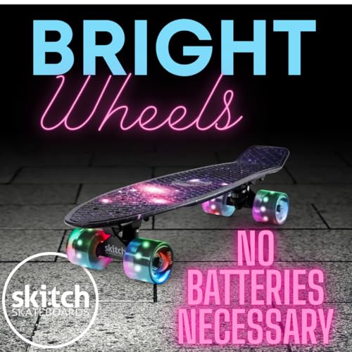 Purple Galaxy LED Skateboard for Kids & Teens - Complete Mini Cruiser Set with Backpack & Video Course