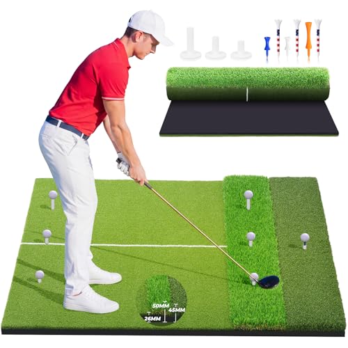 5x4ft & 6x4ft Extra Large Golf Hitting Mat - Tri-Turf Practice Golf Mat for Indoor Outdoor Training - US Size Variation of Tri-Turf Sized