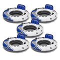 Intex River Run 1 Inflatable Floating Lounge 5 Pack with Backrest & Cup Holders