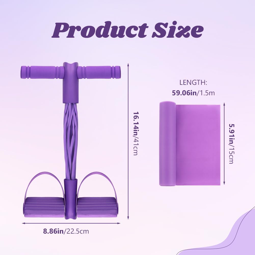 Skiennix Pedal Resistance Band - 6-Tube Multifunctional Design for Abdomen, Arms & Legs