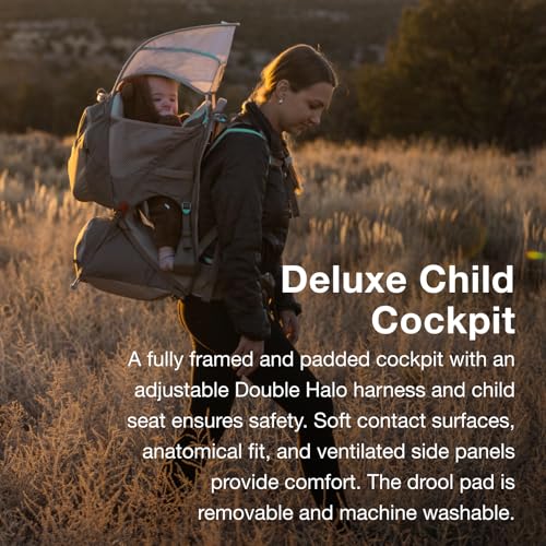 Osprey Poco Child Carrier Backpack - Koseret Green, Adjustable Hiking Baby Carrier with Sunshade