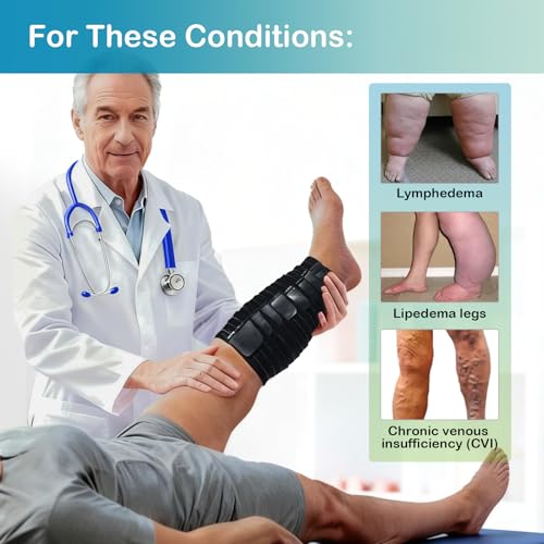Calf Compression Wrap XX-Large - Adjustable Lymphedema Edema Swelling Relief, Breathable Anti-Slip Support