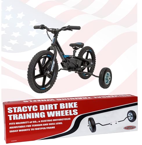 Stacyc 12e & 16e Wheel Set for Tots Electric Balance Bikes - Adjustable Off-Road Training Wheels - Black