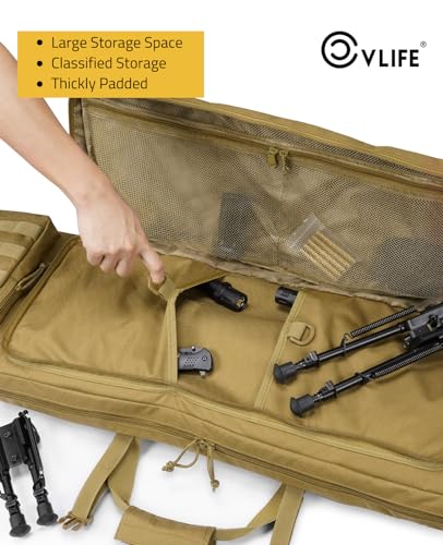 42-Inch Tactical Rifle Case Double Gun Bag Backpack Flat Dark Earth