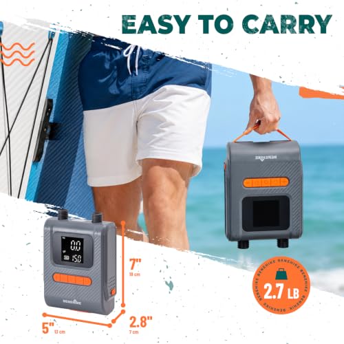 Portable Electric Paddle Board Pump 60 PSI with Auto-Off & Deflation for SUP Car Tires