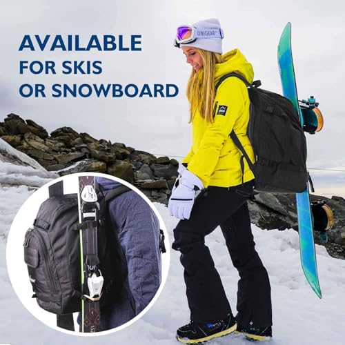 Unigear 70L Ski Boot Bag Backpack with Helmet Goggle Storage - Black