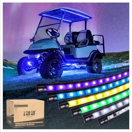 6-Pack Golf Cart Underglow LED Light Kit with 24-Mode RGB Strips, Music Sync & Waterproof for EZGO Yamaha Club Car