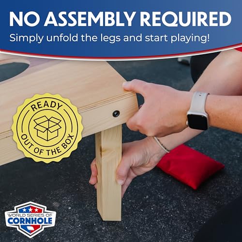 World Series of Cornhole Regulation Size Cornhole Boards - Two Tuned Triangle, Lightweight & Durable All-Wood Set