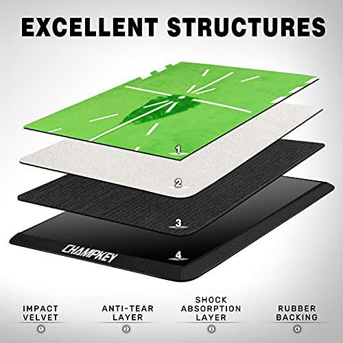 Premium Impact Golf Mat with Swing Path Trace & Shock Absorption