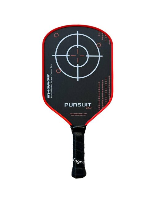 Engage Pursuit V2.0 Pickleball Paddle | Amplified Carbon Surface | Hybrid - Crimson Red (Crimson Red)