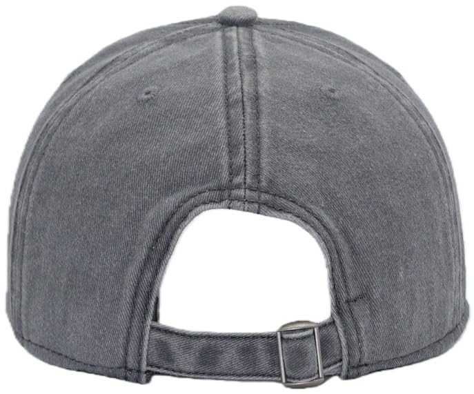 Vintage Washed Cotton Baseball Cap - Adjustable Unstructured Dad Hat Grey, M/L/XL, For Men & Women