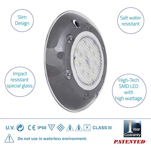Al Aker Lighting Blue 1300 Lumen 25W Underwater Boat Light 12V for Yachts & Pontoon