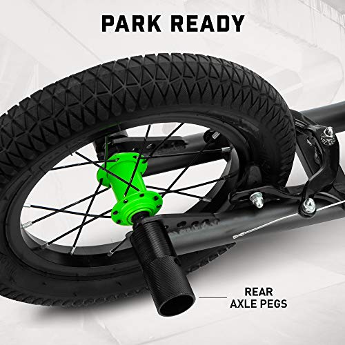 Mongoose Expo Kick Scooter Green/Grey for Kids & Teens, BMX-Style Handlebar & 12-Inch Air Tires