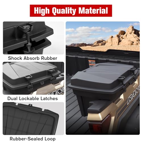Universal Bed Storage Box for Polaris Ranger XP 1000 900 800 570 2016-2024 - Waterproof Cargo Organizer