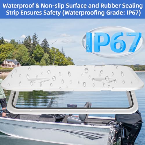 White Marine Boat Hatch Cover Deck Access Lid 24x14 Inches - CLLOMAGY