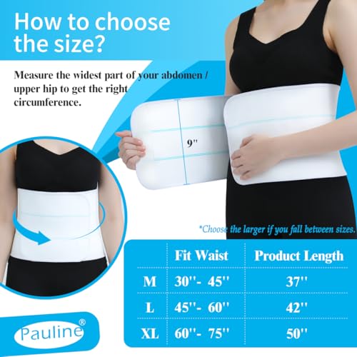 Pauline Abdominal Binder Post Surgery Support Belt - White / M / 30-45 Inches