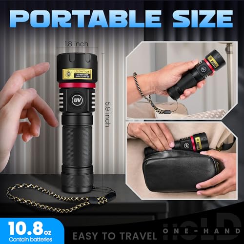 UV 365nm Black Light Flashlight 80W with Filtered Woods Lamp - Blackbeam B97