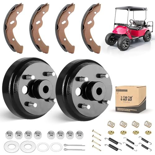 Golf Cart Brake Drum Kit for EZGO TXT Electric 1997+ Rear Brake Shoes & Spring Repair