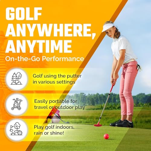 Kids Adjustable Golf Putter for Boys and Girls Ages 2-12 - Blue & Red