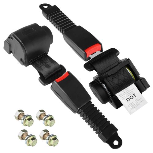 LEAPGOMAX Retractable 61" DOT Seatbelts, Universal 2 Point Adjustable Seat Belts for Golf Carts EZGO, Yamaha, Club Car, ICON, Star, Zone Golf Carts, Go Kart, Forklift (2 Set)