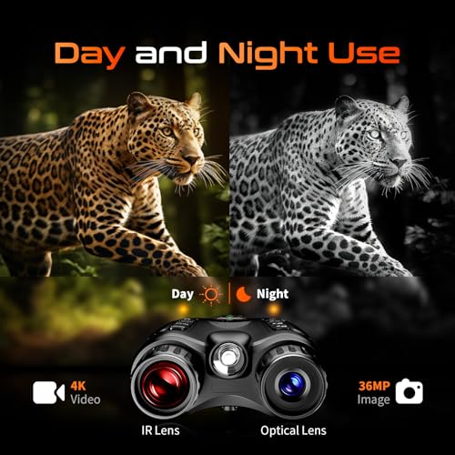 GOYOJO Night Vision Binoculars 4K IR Goggles with 32GB Recording for Hunting Camping