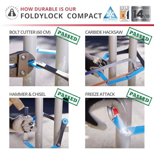 Seatylock FoldyLock Compact Black Folding Bike Lock 33.5 Inch Key Security