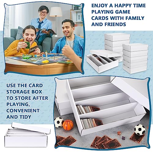 White Trading Card Storage Box Set 16 Packs 3200 Count with Dividers