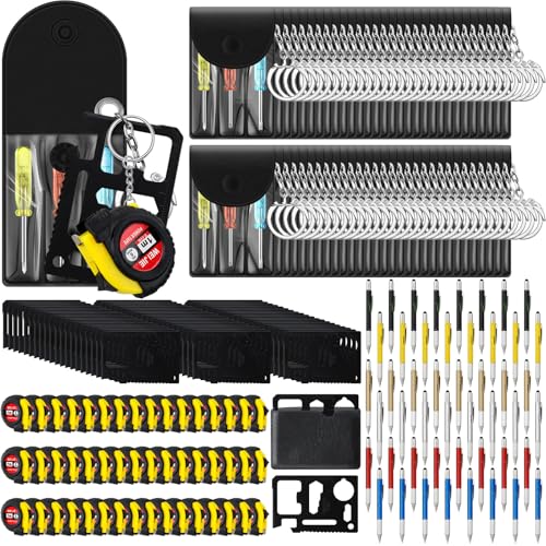 192 Pcs Mini Screwdriver Tape Keychain Set Multicolor - Men, Gift, Portable