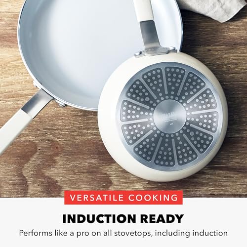 GreenPan x Bobby Flay 13-Piece Cream White Ceramic Nonstick Cookware Set – Durable, Toxin-Free Kitchen Collection