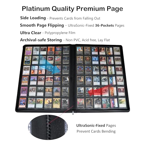 Rayvol Black 2300-Pocket Ringless Trading Card Binder for TCG & Sports Cards