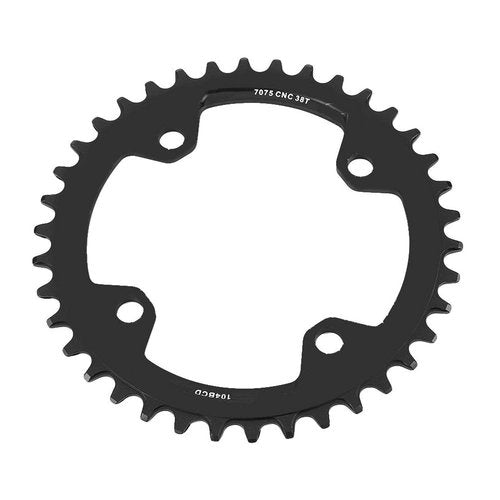 Yosoo Bike Chain Ring, Single Speed 104mm BCD Chainring, Single Chain Ring Repair Parts Mountain Bike Narrow Wide Chainring Round Shape Single Chain Ring(38T)