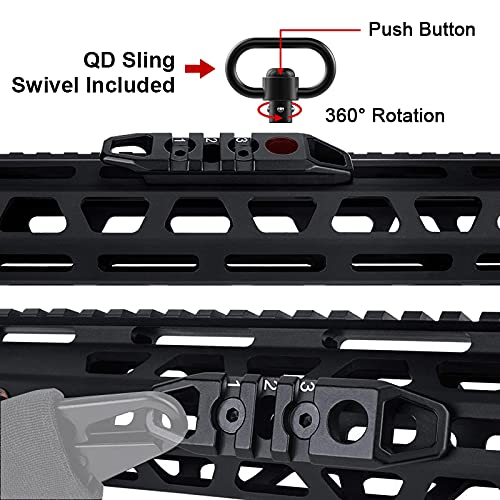 Gotical Compatible Mloks/Keymods Picatinny Rail,3-Aluminum Picatinny Rail Section Accessories for Mloks/Keymods System (Pack of 2 - Black)