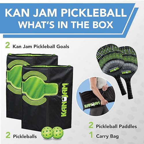 Pack 'N Go Pickleball Set with Goals & Paddles - Portable Outdoor Game for 4 Players