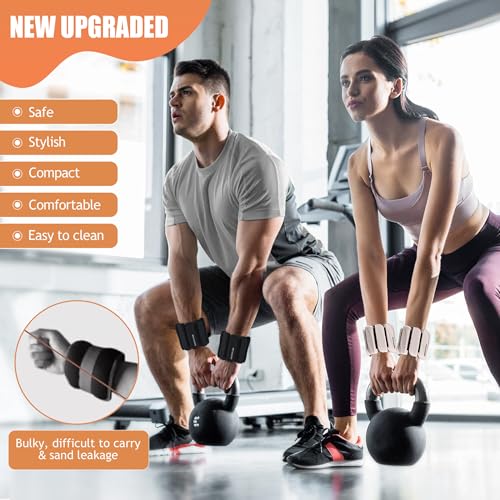 Begej Ankle & Wrist Weights Set of 2 - Beige 2 lb Pair Adjustable for Pilates Walking