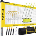 Olybeaka 20FT Yellow Outdoor Badminton Set with Net & Accessories