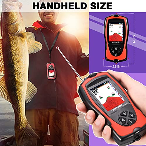 Wireless Fish Finder Kayak Sonar Transducer with LCD Screen Depth Water Depth & Fish Detection