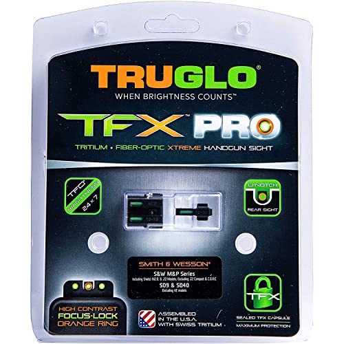 Truglo TFX PRO Handgun Sight for Smith & Wesson M&P - Glowing Night & Combat Sight
