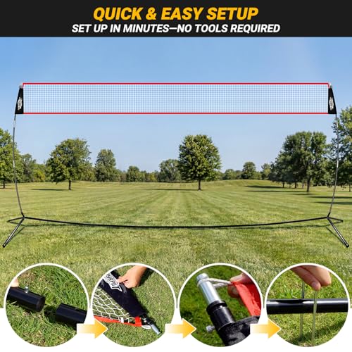 20ft Adjustable Volleyball Net for Indoor & Outdoor Training - Stable & Durable